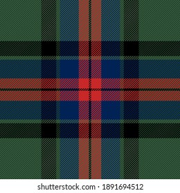 Tartan plaid. Patrón escocés en jaula roja, verde y negra. Jaula escocesa. Fondo tradicional escocés a cuadros. Textura de tela sin fisuras. Ilustración del vector