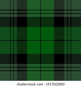 Tartan plaid. Scottish pattern in red, green and black cage. Scottish cage. Traditional Scottish checkered background. Seamless fabric texture. Vector illustration