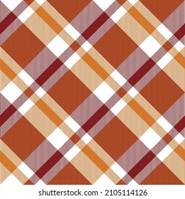 Tartan plaid. Patrón escocés en jaula roja y blanca. Jaula escocesa. Fondo tradicional escocés a cuadros. Plantilla para ornamento de diseño. Textura de tela sin foco Rectalización de patrones étnicos ilustraciones vectoriales
