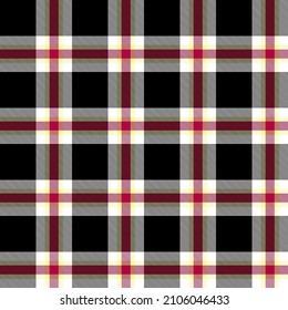 Tartan plaid. Patrón escocés en jaula roja y blanca. Jaula escocesa. Fondo tradicional escocés a cuadros. Plantilla para ornamento de diseño. Textura de tela sin foco Rectalización de patrones étnicos ilustraciones vectoriales