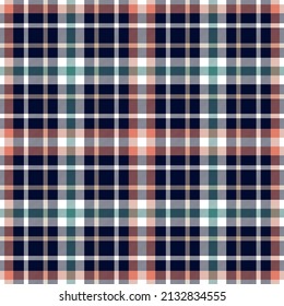 Tartan plaid. Patrón escocés en jaula roja y blanca. Jaula escocesa. Fondo tradicional escocés a cuadros. Plantilla para ornamento de diseño. Textura de tela sin foco Rectalización de patrones étnicos ilustraciones vectoriales