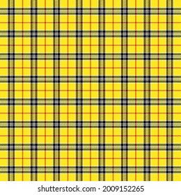 Tartan plaid. Scottish pattern in yellow and black cage. Scottish cage. Traditional Scottish checkered background. Seamless fabric texture. Vector illustration