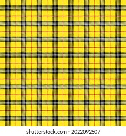 Tartan plaid. Scottish pattern in yellow and black cage. Scottish cage. Traditional Scottish checkered background. Seamless fabric texture. Vector illustration