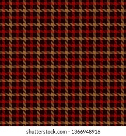 Tartan Plaid Scottish Seamless Pattern Background. Black, Red and  Gold  Color  Wrap. Flannel Shirt Patterns. Trendy Tiles Vector Illustration for Wallpapers.