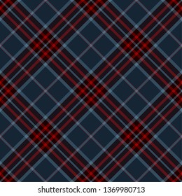Tartan Plaid Scottish Seamless Pattern Background (em inglês). Cor azul, preto e vermelho Wrap. Padrões de camisas de flanela. Ilustração de vetor de azulejos na moda para papéis de parede.