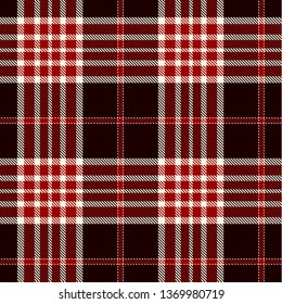 Tartan Plaid Scottish Seamless Pattern Background. Black, Red  and White Color  Wrap. Flannel Shirt Patterns. Trendy Tiles Vector Illustration for Wallpapers.