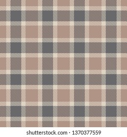 Tartan Plaid Scottish Seamless Pattern Background. Brown, Gray  and  Beige  Color  Wrap. Flannel Shirt Patterns. Trendy Tiles Vector Illustration for Wallpapers.