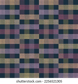 Tartán traza un patrón escocés sin costuras sobre fondo negro.Textura de tartán, mantel, manteles, ropa, camisas, vestidos, papel, ropa de cama, mantas y otros productos textiles.