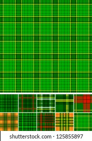 Tartan, plaid seamless 10 patterns.