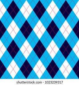 Tartan plaid seamless blue vector pattern