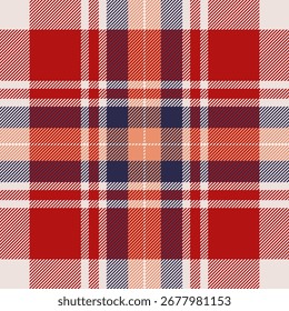 Tartan plaid seamless multicolor texture pattern for textile, fabrics, print, clothing, garments, wrapping paper, and vector background.