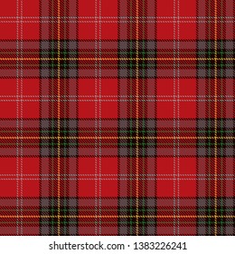Tartan Plaid  Seamless Pattern Background. Black, Red, Green, Gold and  Gray  Color  Wrap. Flannel Shirt Patterns. Trendy Tiles Vector Illustration for Wallpapers