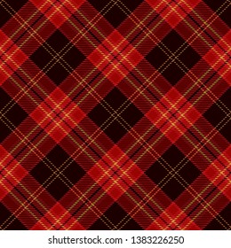 Tartan Plaid  Seamless Pattern Background. Black, Red, Gold and  White  Color  Wrap. Flannel Shirt Patterns. Trendy Tiles Vector Illustration for Wallpapers.