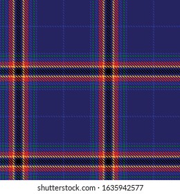 Tartan plaid seamless pattern black blue red yellow line fabric texture background, Scottish cage