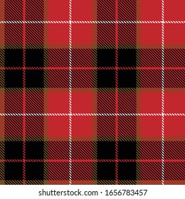 Tartán trenzado sin fisuras color negro tela de tela color marrón fondo rojo, jaula escocesa