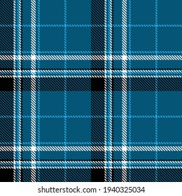 Tartan plaid seamless pattern black white line fabric texture blue background, Scottish cage , New year Christmas Decoration, Check design Vector illustration