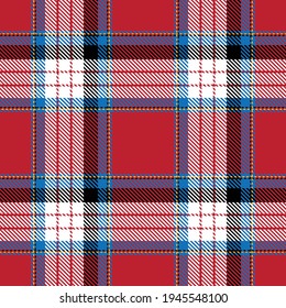 Tartan plaid nahtlose Muster schwarz-gelbe blaue Linie Gewebe Textur roter Hintergrund, Schottischer Käfig, Neues Jahr Weihnachtsdekoration, Design Vektorgrafik