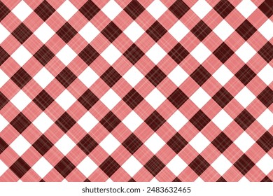 Tartan plaid seamless pattern black line alternating rectangles of fabric red background, Scottish cage.