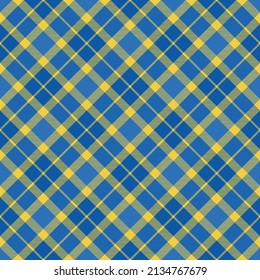 Tartan  Plaid  Seamless Pattern   in  Blue,  Yellow  Color  flag Ukraine.
