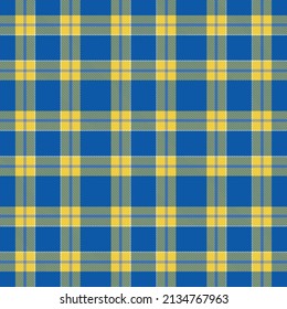 Tartan  Plaid  Seamless Pattern  in Blue, Yellow  Color  flag Ukraine.