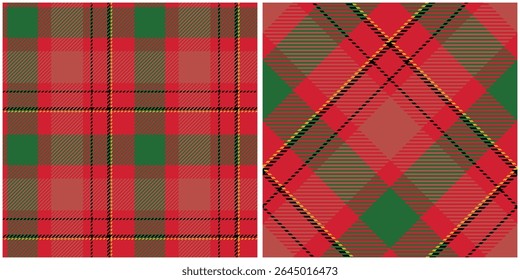 Tartan Xadrez Padrão Sem Costura. Padrão De Tabuleiro De Xadrez. Tecido Escocês Tradicional. Camisa Lumberjack Flannel Têxtil. Amostra De Bloco Padrão Incluída.
