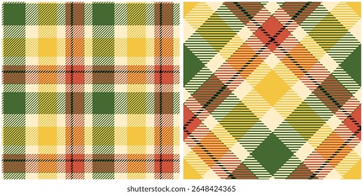 Patrón de cuadros de tartán sin fisuras. Tartán a cuadros clásico. Plantilla para Ornamento de Diseño. Textura de tela sin costuras. Ilustración vectorial