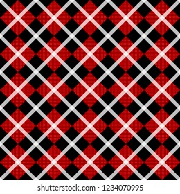 Tartan, plaid seamless pattern, diagonal background. Wallpaper, wrapping paper, textile.Retro style.Fashion illustration,vector.Christmas,new year decor.
