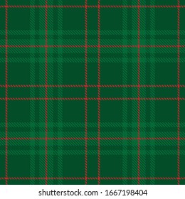 Tartan plaid nahtlose Muster, grüne rote Linie, Stoffstruktur Hintergrund, Schottischer Käfig