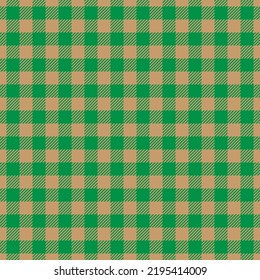 Tartán trenzado sin fisuras patrón verde , línea de color marrón . Fondo de textura de tela de impresión de camisas, jaula escocesa , Año nuevo ,Decoración de papel de regalo, Comprobar diseño Ilustración vectorial
