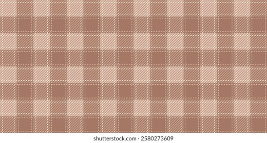 Tartan plaid seamless pattern mocha tone background graphic illustration.