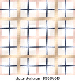 Tartan plaid seamless pattern. Pastel colors tartan vector background.