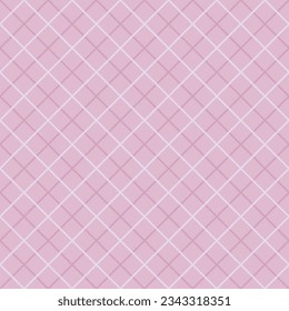 Tartan plaid seamless pattern pink white line fabric texture pink background, Scottish tartan patterns stock vector.