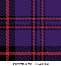 Tartan plaid seamless pattern red blue line alternating rectangles of fabric blue background, Scottish cage.
