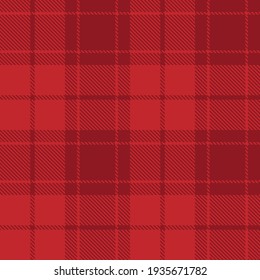 Tartan plaid seamless pattern red line fabric texture background, Scottish cage , New year Christmas Decoration, Check design Vector illustration