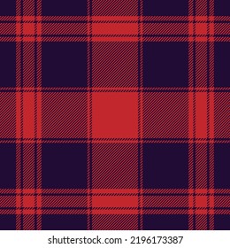 Tartan plaid seamless pattern red color line . Shirt print fabric texture blue background, Scottish cage , New year ,Gift box paper decoration, Check design Vector illustration