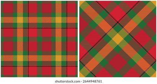 Tartan Plaid Seamless Pattern. Scottish Tartan Seamless Pattern. Traditional Scottish Woven Fabric. Lumberjack Shirt Flannel Textile. Pattern Tile Swatch Included.