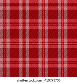 Tartan, plaid seamless pattern. Scottish traditional fabric.  Shades of red vector tartan illustration. Red and pink background.