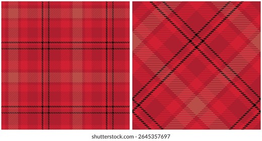 Tartan Xadrez Padrão Sem Costura. Padrão Jogado Sem Costura. Tecido Escocês Tradicional. Camisa Lumberjack Flannel Têxtil. Amostra De Bloco Padrão Incluída.