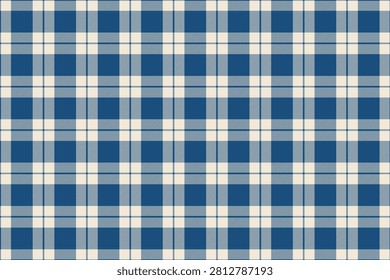 Tartan plaid seamless pattern vector background  in navy indigo for preppy autumn design