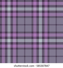 Tartan (plaid) seamless pattern. Violet shades and gray color. Scottish, lumberjack and hipster fashion style.