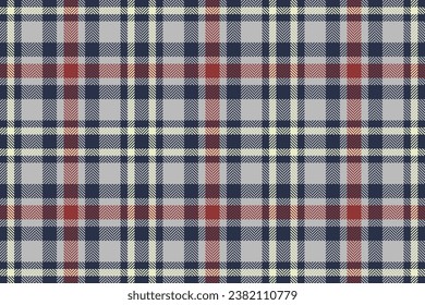 Tartan plaid textile of background vector texture with a check pattern seamless fabric in dark and silver colors.