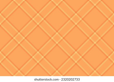 Tartan plaid texture of fabric pattern seamless with a textile vector background check in orange and amber colors.
