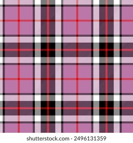 Tartan plaid texture seamless vector pattern for fabric print, textile, garments, clothing, wallpaper and backgrounds. 