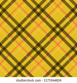 Tartan Plaid Vector Pattern Background with Fabric Texture