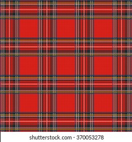 Tartan Plaid Vector Pattern Background With Fabric Texture