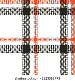 Tartan Plaid Vector Seamless Pattern. Scottish Tartan Seamless Pattern. Traditional Scottish Woven Fabric. Lumberjack Shirt Flannel Textile. Pattern Tile Swatch Included.