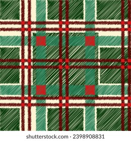 Vector de Plaid Tartan Seamless Pattern rojo verde