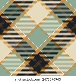 Tartan Plaid Vector Seamless Pattern. Traditional Scottish Checkered Background. Traditional Scottish Woven Fabric. Lumberjack Shirt Flannel Textile. Pattern Tile Swatch Included.
