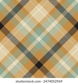Tartan Plaid Vector Seamless Pattern. Traditional Scottish Checkered Background. Traditional Scottish Woven Fabric. Lumberjack Shirt Flannel Textile. Pattern Tile Swatch Included.