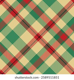 Tartan Plaid Vector Seamless Pattern. Classic Plaid Tartan. Traditional Scottish Woven Fabric. Lumberjack Shirt Flannel Textile. Pattern Tile Swatch Included.